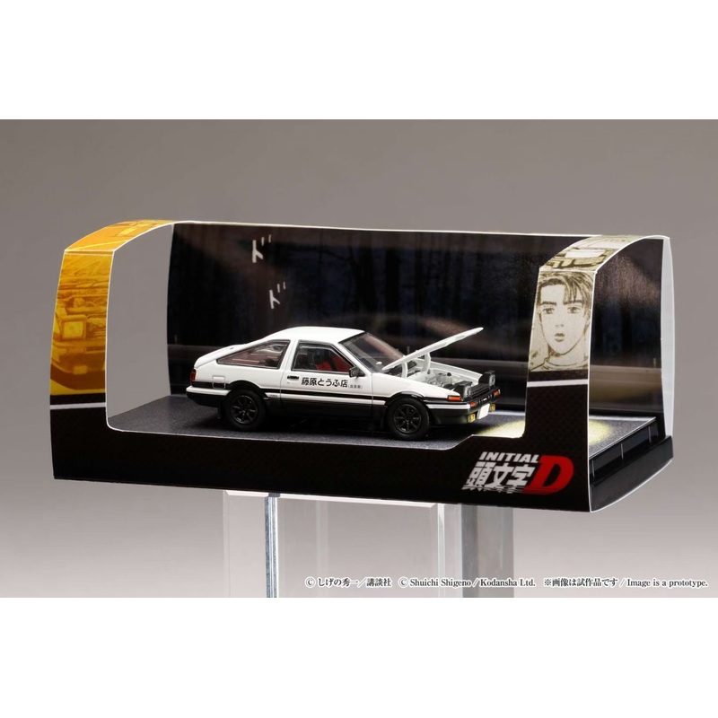 Hobby Japan 1:64 Toyota Sprinter Trueno GT Apex AE86 Pop Up Lights Initial D Edition Official Licensed Openable White Engine Hood