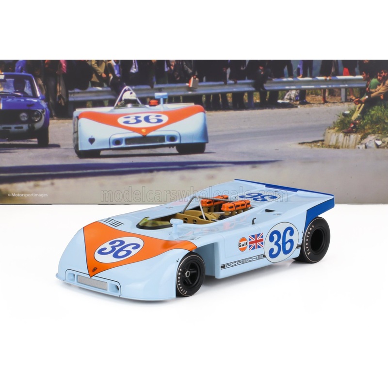 PORSCHE | 908/03 SPIDER TEAM JOHN WYER AUTOMOTIVE ENGINEERING GULF N 36 TARGA FLORIO 1970 RICHARD ATTWOOD – BJORN WALDEGAARD