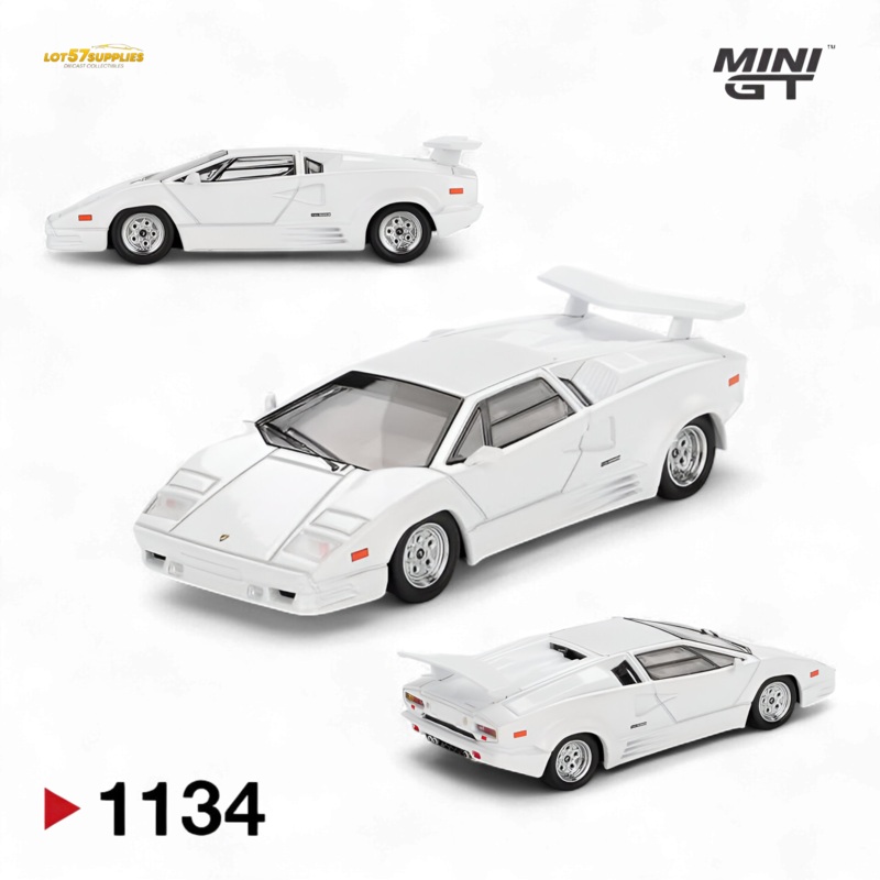 (Pre-Order) Mini-GT Lamborghini Countach 25th Anniversary – White 1:64 #1134
