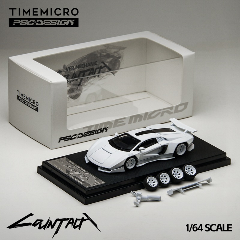 Time Micro X PSC Design 1:64 Lamborghini Countach V Engineer Edition with Extra Set of Wheels and Accessories