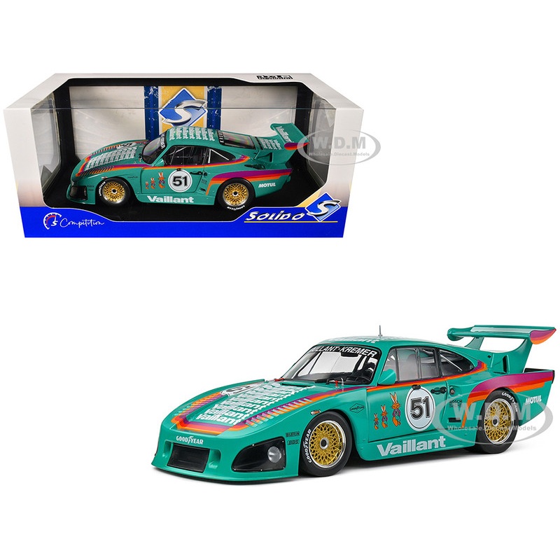Porsche 935 K3 #51 Kremer – Vaillant Green with Stripes and Graphics Competition Series 1/18 Diecast Model Car by Solido