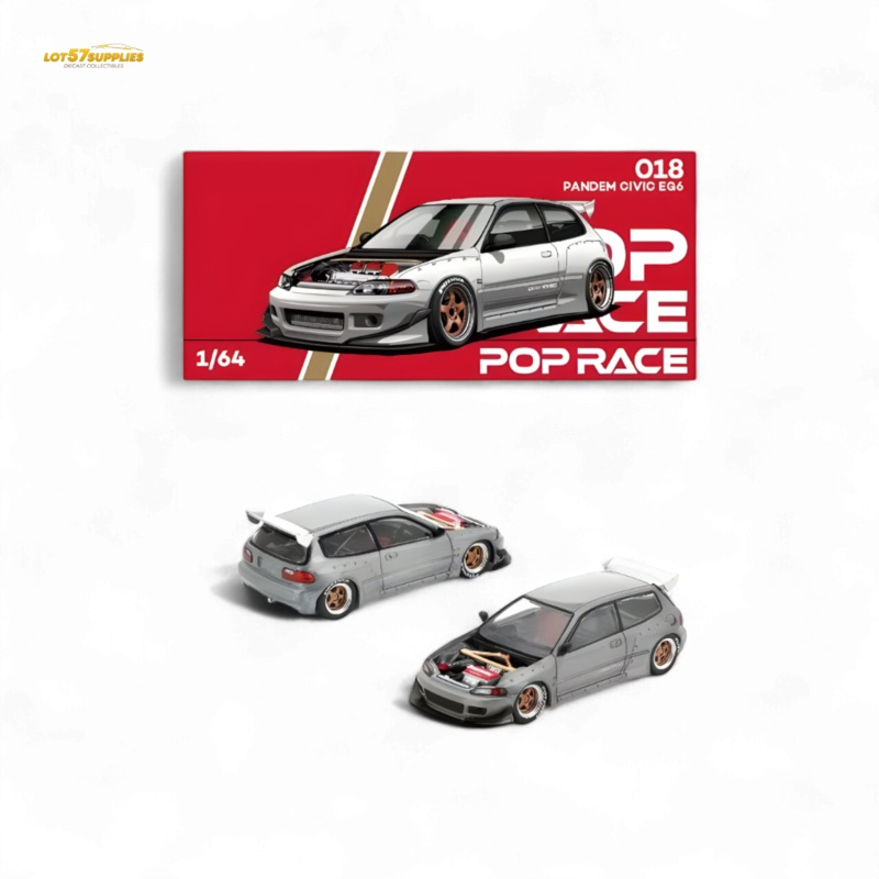 (Pre-Order) Pop Race PANDEM CIVIC EG6 RAW METAL – Raw Metal 1/64