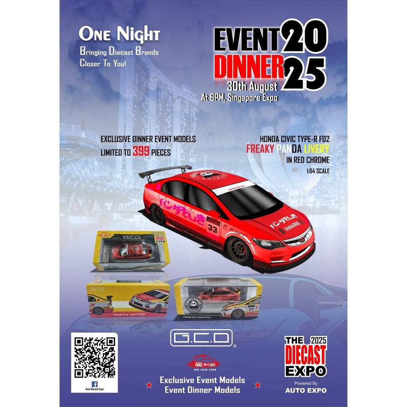 GCD 1/64 Honda Civic Type R FD2 FREAKY Panda Livery – DINNER EXCLUSIVE | The Diecast Expo 2025