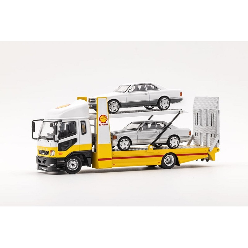 GCD 1/64 Mitsubishi Fuso Fighter Mk2(FK 2017), Outriggers Raised Double Deck Tow (310) Shell Livery