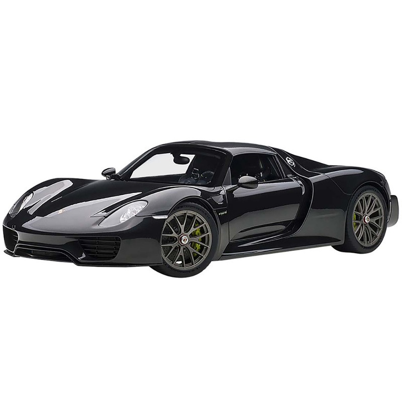 Porsche 918 Spyder Weissach Package Basalt Schwarz Black Metallic 1/12 Model Car by Autoart