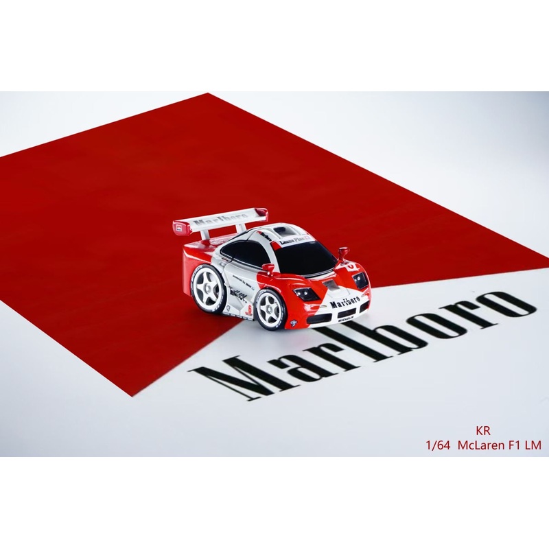 [Premium Resin Model] KR 1:64 McLaren F1 LM Cute Size Egg Car Marlboro with White Base Platform Limited 100 Pieces