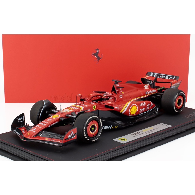 FERRARI | F1  SF-24 TEAM SCUDERIA FERRARI N 16 2nd AUSTRALIAN GP 2024 CHARLES LECLERC – CON VETRINA – WITH SHOWCASE | BLACK