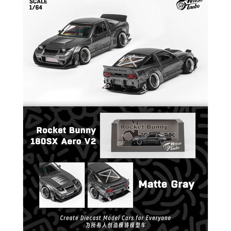 Micro Turbo 1/64 Nissan 180SX TYPE-X Metallic Grey
