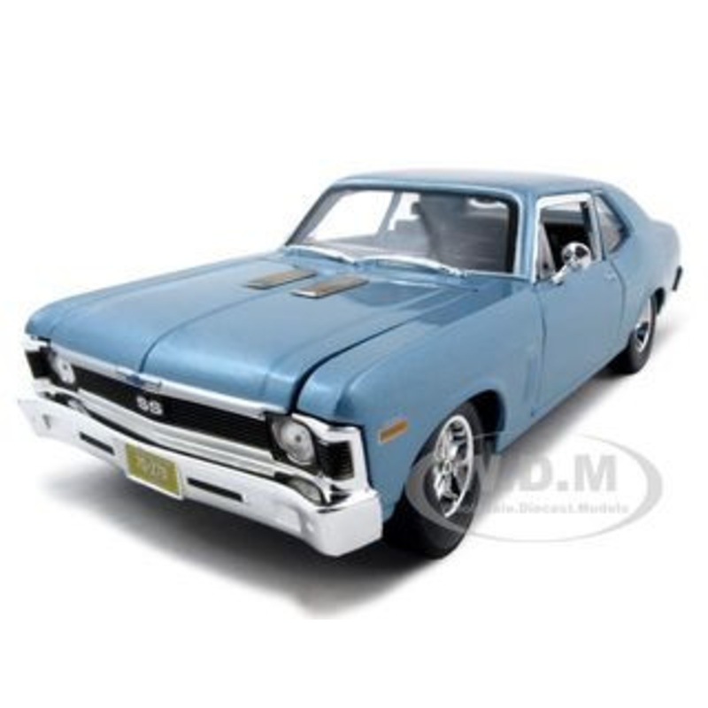 1970 Chevrolet Nova SS Coupe Blue Metallic 1/18  Diecast Model Car by Maisto
