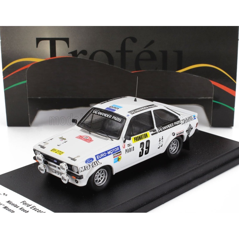 TROFEU – 1/43 – FORD ENGLAND – ESCORT MKII N 39 RALLY MONTECARLO 1980 NICOLAS KOOB – WIN JACOBY – WHITE