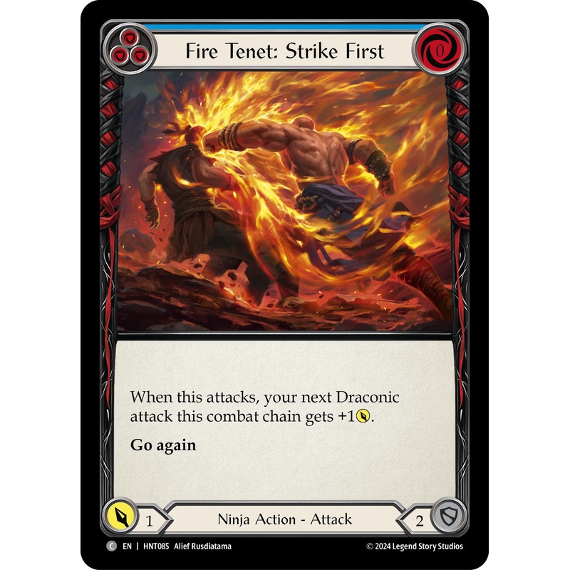 Fire Tenet: Strike First (Blue) [HNT085] (The Hunted)  Rainbow Foil