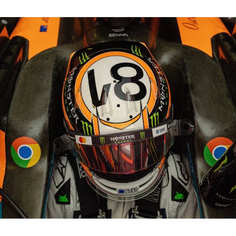 *PRE-ORDER* OSCAR PIASTRI – 2025 MONACO GP – McLAREN FORMULA 1 TEAM – 1:5 SCALE HELMET – SPARK