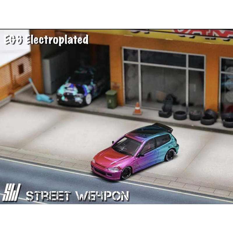 STREET WARRIOR 1/64 EG6 CHROME PURPLE BLUE