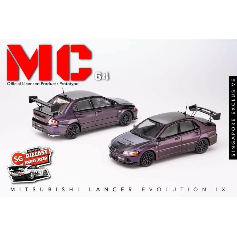 MC64 2005 Mitsubishi Lancer Evolution IX – CHAMELEON PURPLE ( SINGAPORE DIECAST EXPO 2020 )