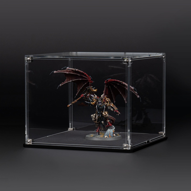 Oversized Miniature Display Case for Warhammer with Clear Background