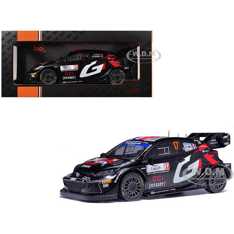 Toyota GR Yaris Rally1 Hybrid #17 Sebastien Ogier – Vincent Landais Winner Rally Croatia (2024) 1/18 Diecast Model Car by IXO Models
