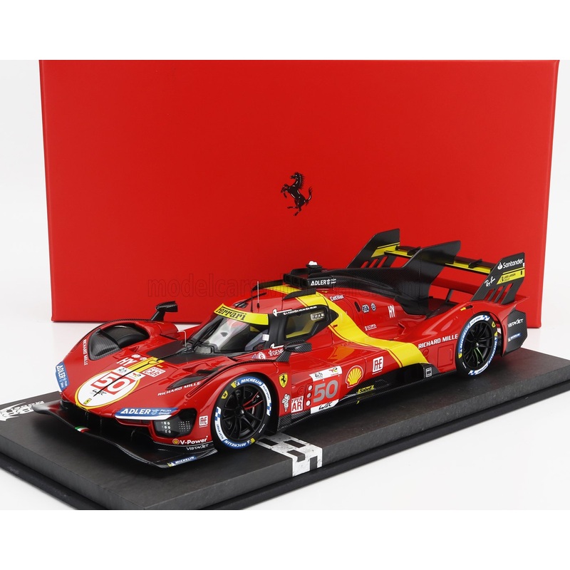 FERRARI | 499P 3.0L TURBO V6 TEAM FERRARI AF CORSE N 50 5th 24h LE MANS (POLE POSITION) 2023 ANTONIO FUOCO – MIGUEL MOLINA – NICKLAS NIELSEN – CON VETRINA – WITH SHOWCASE