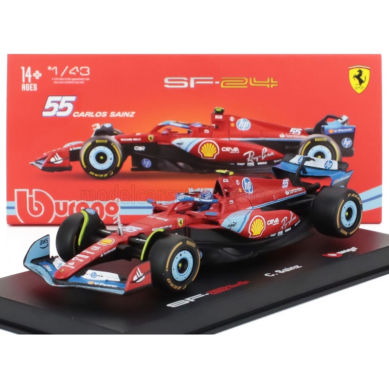 FERRARI | F1  SF-24 TEAM SCUDERIA FERRARI N 55 5th MIAMI GP 2024 CARLOS SAINZ – WITH PILOT AND SHOWCASE