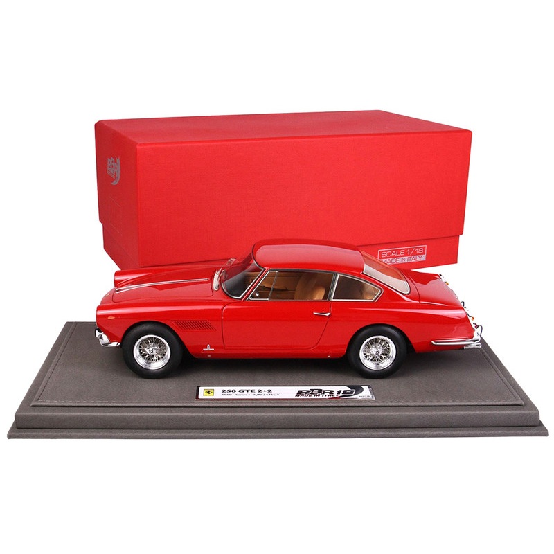 1960 Ferrari GTE 2+2 Serie I Red with DISPLAY CASE Limited Edition to 136 Pieces Worldwide 1/18 Model Car by BBR