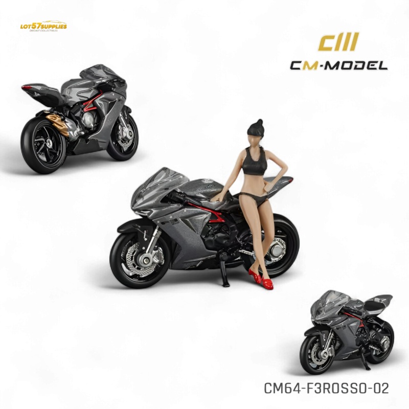 (Pre-Order) CM Model MV Agusta F3 Rosso – Metallic Gray 1:64