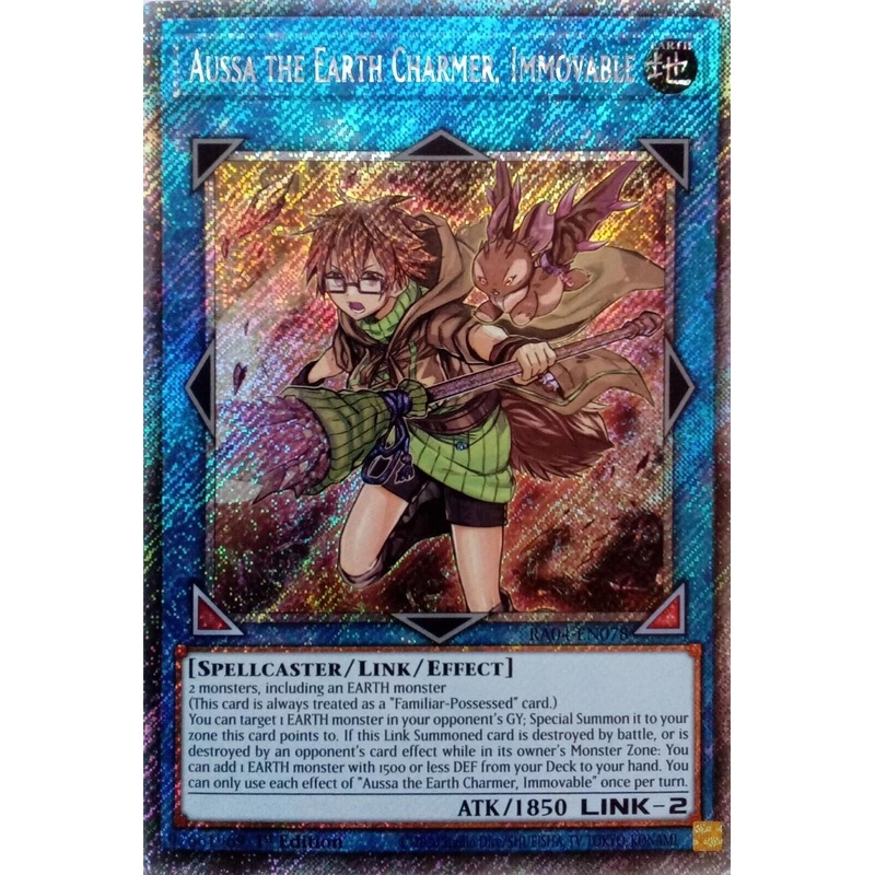 Aussa the Earth Charmer, Immovable [RA04-EN078] Platinum Secret Rare