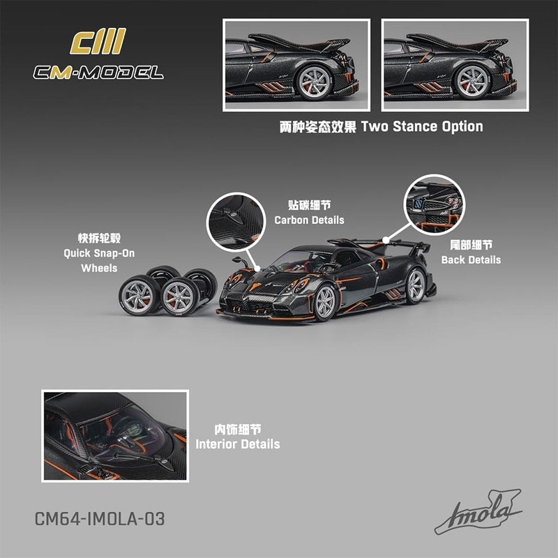 CM Model 1/64 Pagani Imola Gun Metallic Color