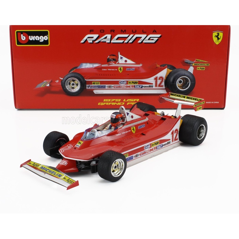 FERRARI | F1  312T4 N 12 WINNER WATKINS GLEN GP USA (WITH PILOT FIGURE AND RAIN WHEELS) 1979 GILLES VILLENEUVE