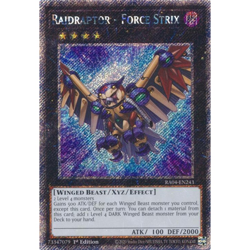 Raidraptor – Force Strix [RA04-EN243] Platinum Secret Rare