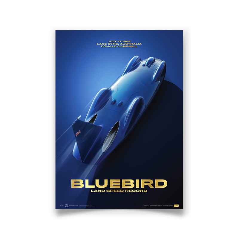Bluebird – Donald Campbell 1964 Land Speed Record – Australia  – Collector’s Edition Print