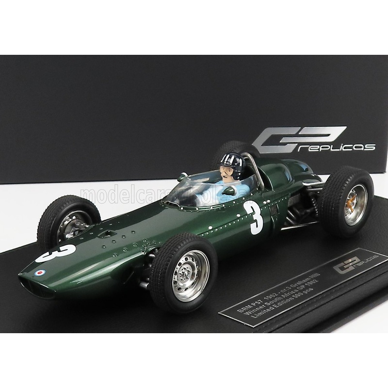BRM | F1 P57 BRM TEAM N 3 WINNER SOUTH AFRICA WORLD CHAMPION (with pilot figure) 1962 GRAHAM HILL – CON VETRINA – WITH SHOWCASE