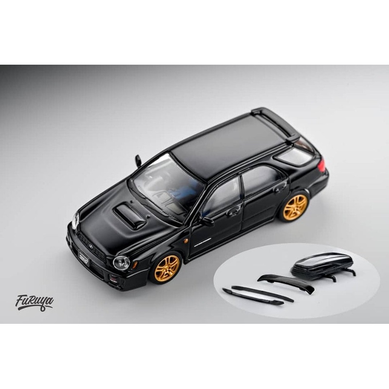 Furuya 1/64 Diecast Model Subaru Impreza WRX STi Wagon (Mk2 GD Bugeye) Black