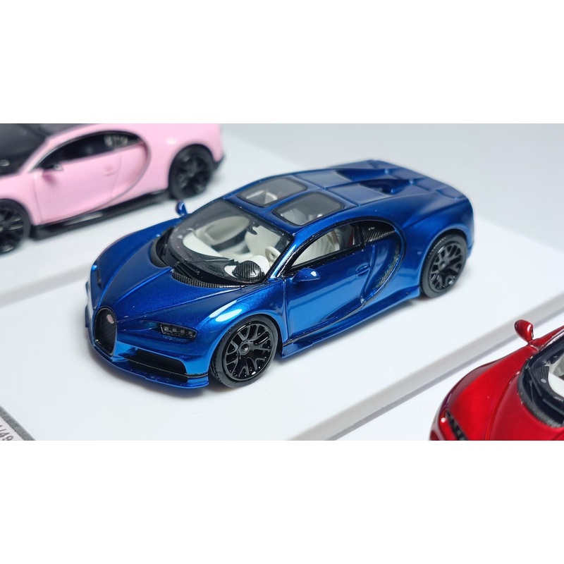 [Premium Resin Model] Scale Mini 1:64 Bugatti Chiron Metallic Blue Limited to 499 Pieces