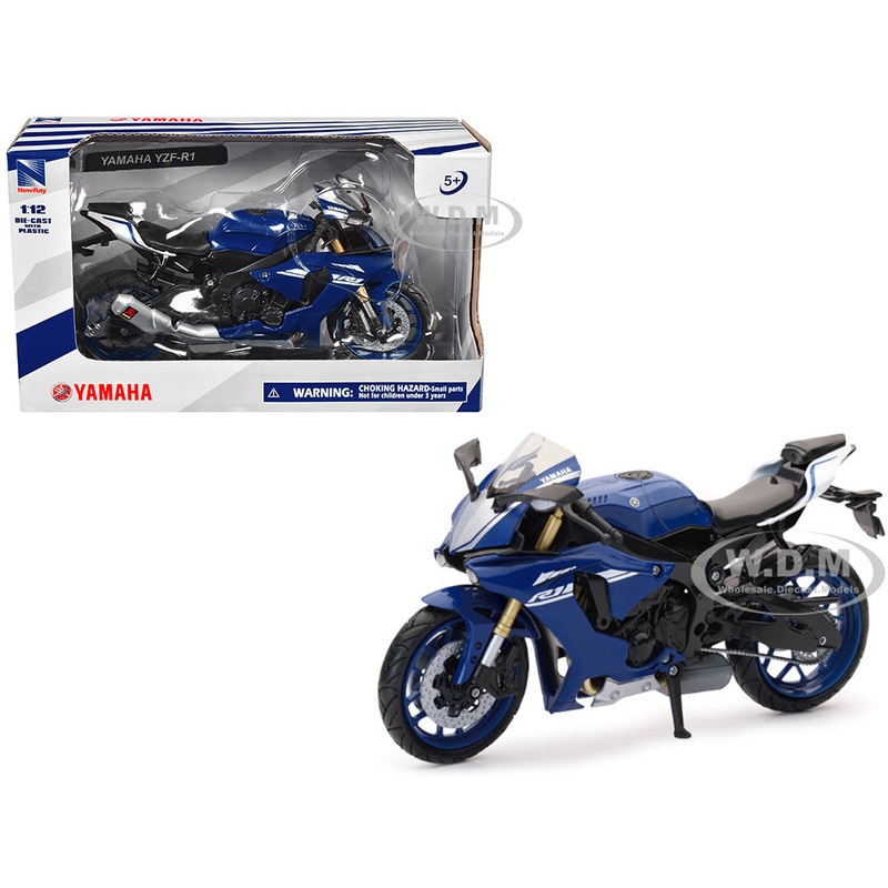 Yamaha YZF-R1 Motorcycle Blue 1/12 Diecast Model by New Ray