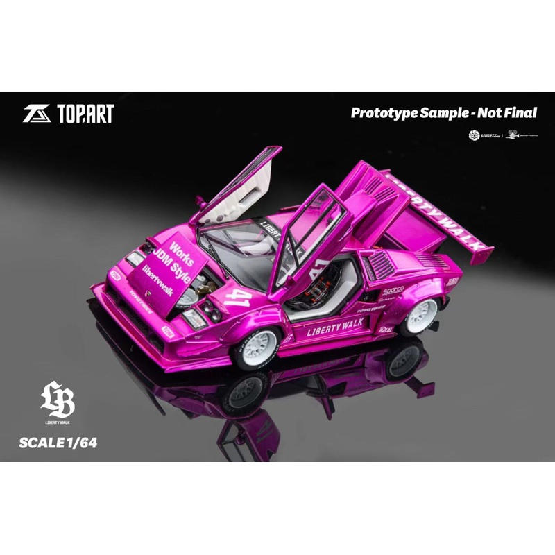 (Pre-Order) Topart LBWK Countach – Flash Pink White 1:64