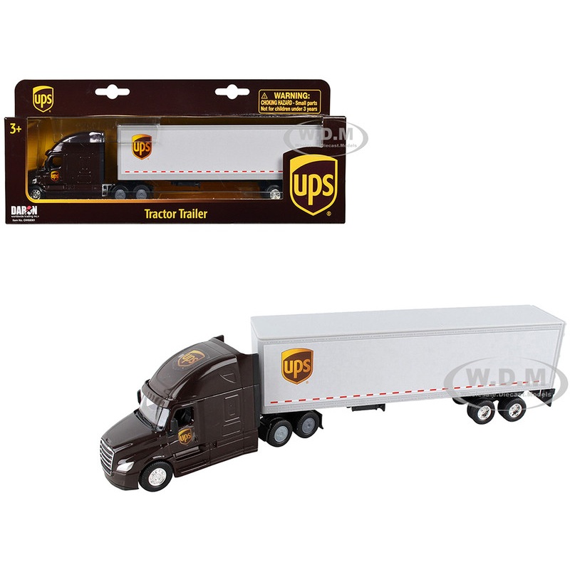UPS Tractor Truck Brown with Dry Goods Trailer United Parcel Service 1/64 Diecast Model by Daron