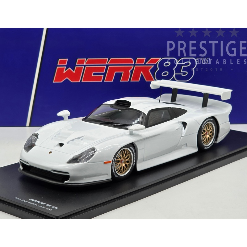 Werk83 1997 Porsche 911 GT1 Street Plain Body (996) Gloss White 1:18 – New