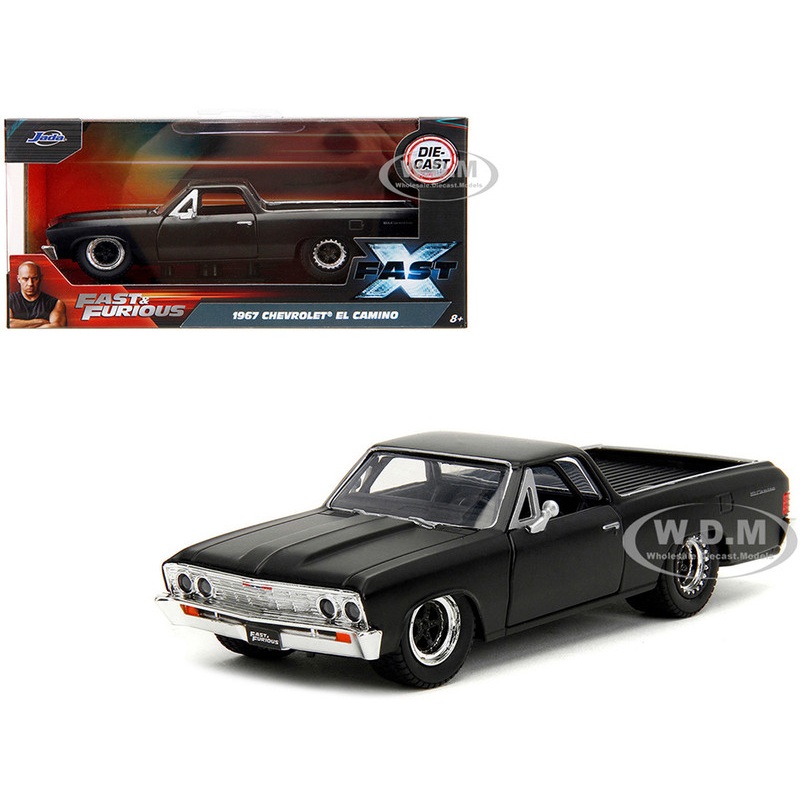 1967 Chevrolet El Camino Matt Black Fast & Furious Series 1/32 Diecast Model Car by Jada