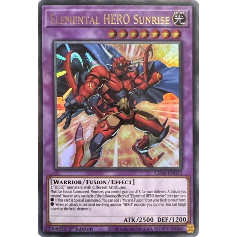 Elemental HERO Sunrise (2020 Date Reprint) [LED6-EN012] Ultra Rare