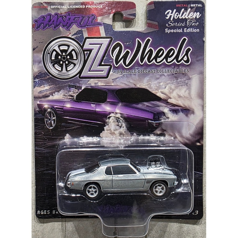 OZ WHEELS – HADFUL – PURPEL BLOWN HOLDEN HQ GTS MONARO – RAW CHASE EDITION – SERIES 2 – 1:64 SCALE DIECAST