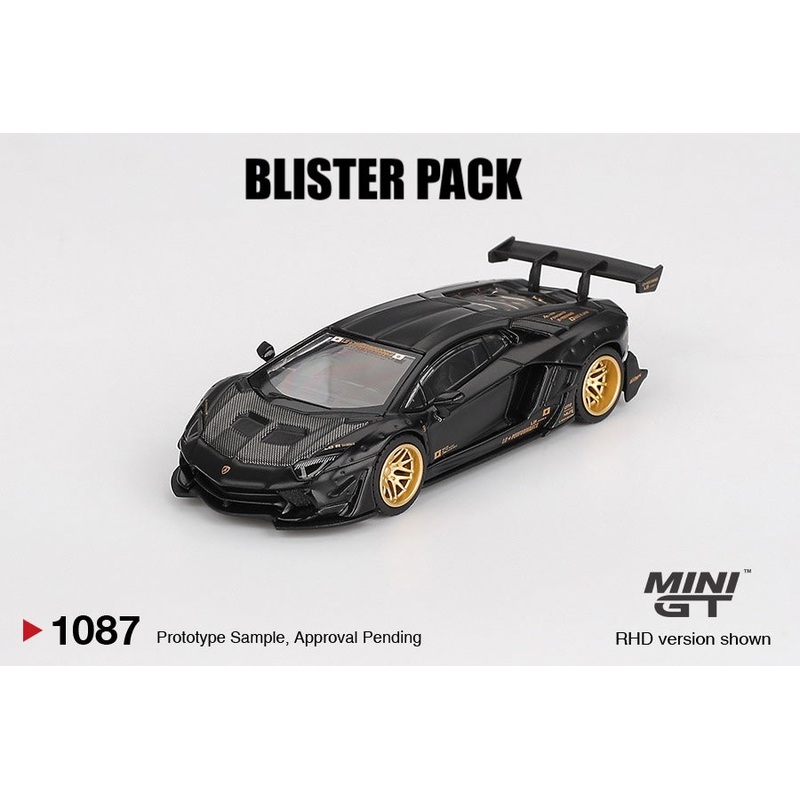 * PRE ORDER * MINI GT #1087 1/64 LBWORKS Lamborghini Aventador Limited Edition Matte Black ( RHD) – BLISTER PACK