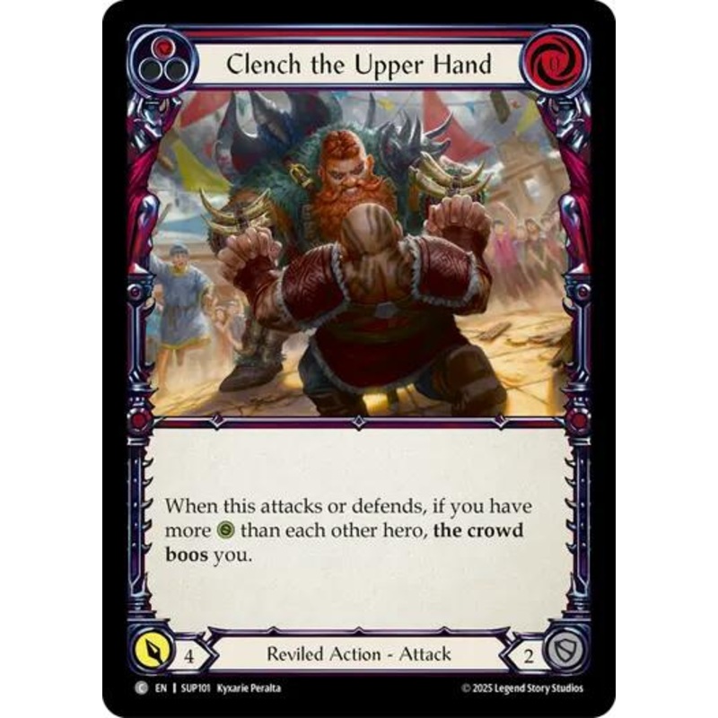 Clench the Upper Hand (Red) [SUP101] (Super Slam)  Rainbow Foil