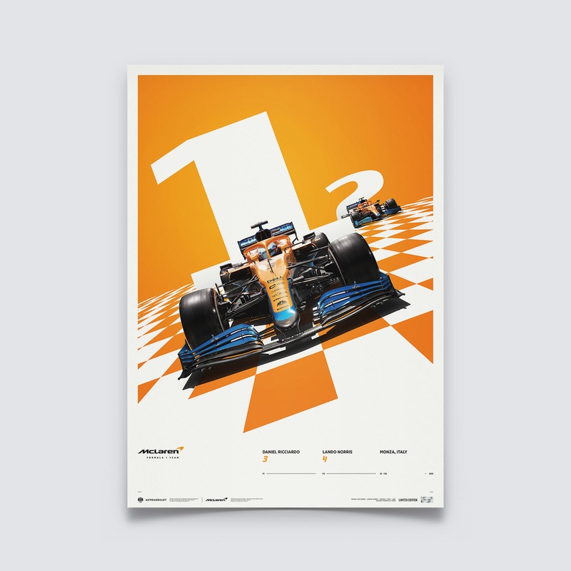 McLaren Formula 1 Team – Daniel Ricciardo 2021 Monza Grand Prix Winner – Limited Edition Print