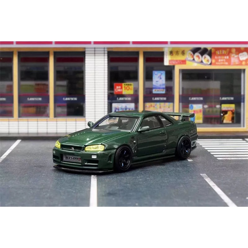 Motorhelix MH 1/64 Nissan  Skyline GT-R, R34 Nismo Z-Tune A) Dark Green Color M63421