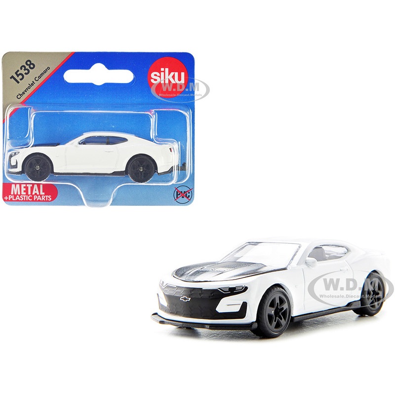 Chevrolet Camaro White with Black Hood Diecast Model Car by Siku