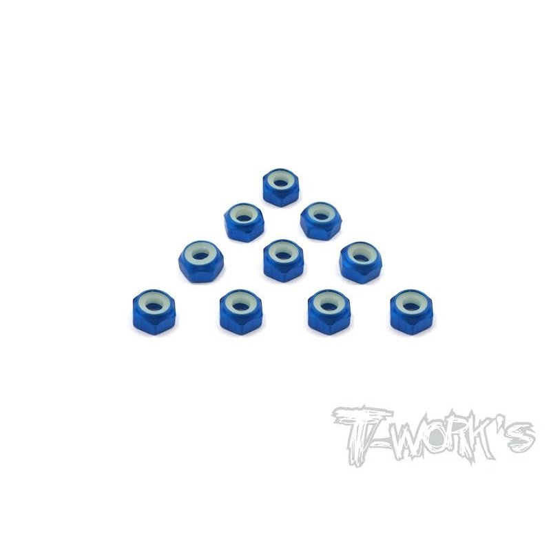 Alu Shock Lock Nuts 3mm – Tamiya Blue 10pcs