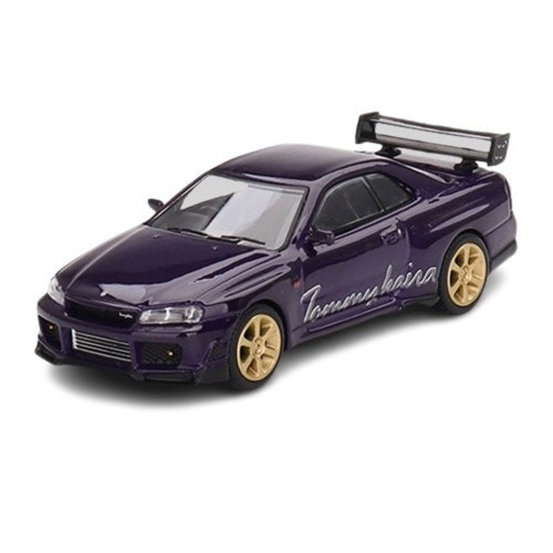 NISSAN SKYLINE GT-R (R34) TOMMYKAIRA R-Z PURPLE – 1:64 SCALE DIECAST MODEL – MINI GT