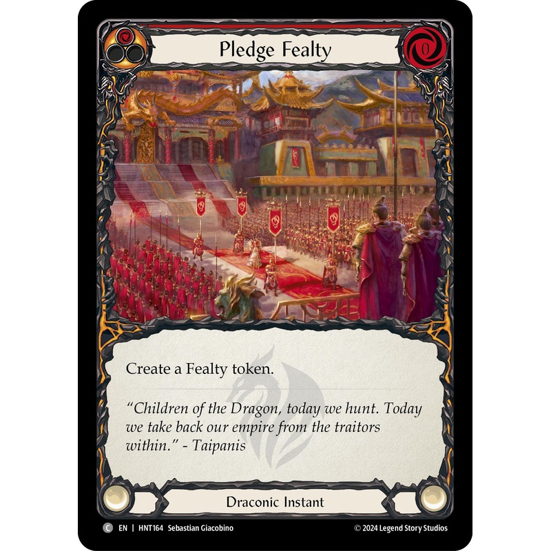 Pledge Fealty (Red) [HNT164] (The Hunted)  Rainbow Foil