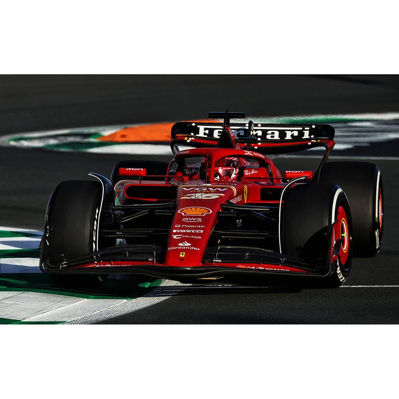 Ferrari SF-24 #16 Charles Leclerc 3rd Place Formula One F1 Saudi Arabia GP (2024) with Acrylic Display Case 1/18 Model Car by LookSmart