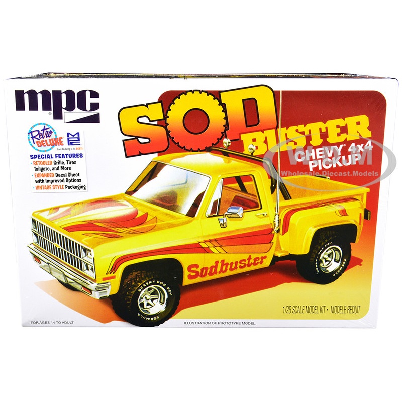 Skill 2 Model Kit 1981 Chevrolet 4×4 Stepside Pickup Truck Sod Buster 1/25 Scale Model by MPC