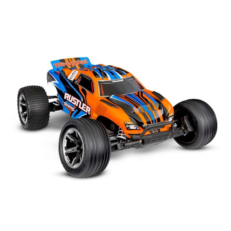 TRAXXAS – RUSTLER – 2WD BRUCHED STADIUM TRUCK – ORANGE – 1:10 SCALE